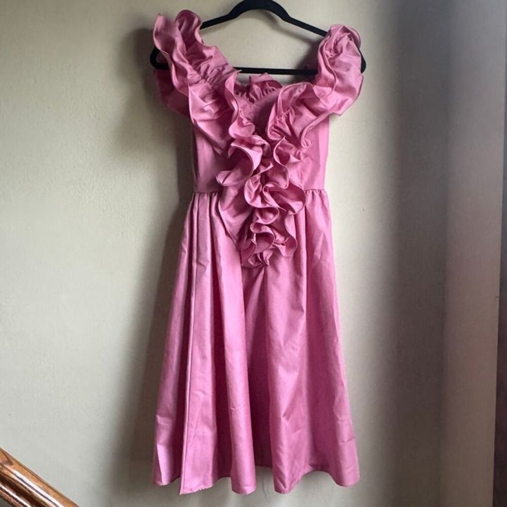 VTG 80s Ruffle Prom/Party Dress - Picture 4 of 5